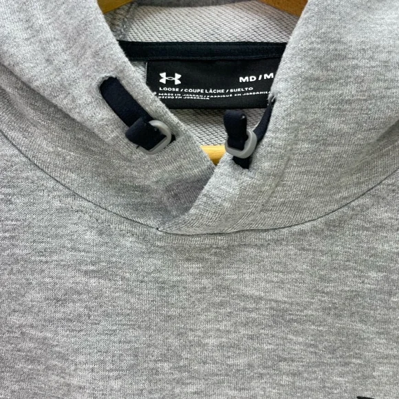 Under Armour Hoodie Mens Medium Gray Hunting Loose Fit Performance Pullover - Picture 3 of 10